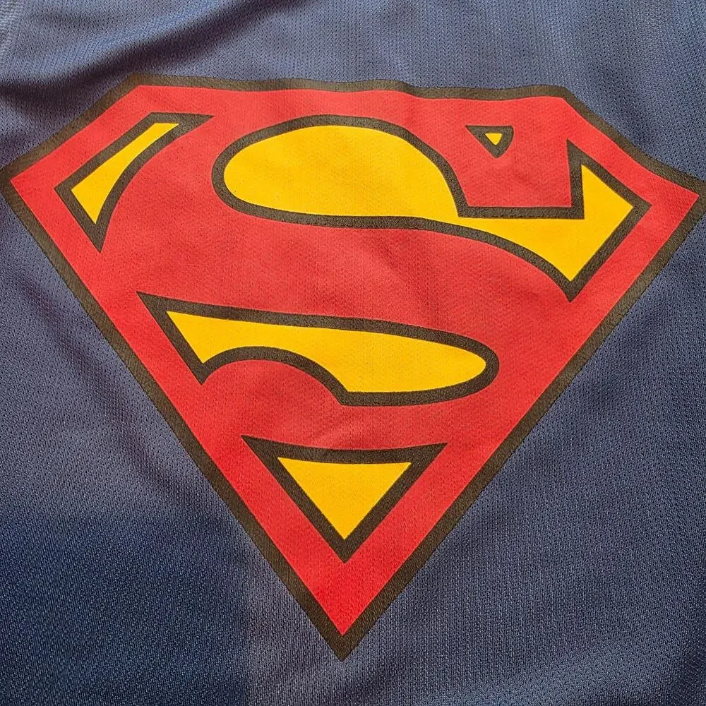 Superman Jersey Tank Boys 14? Blue Red Mesh Basketball Sleeveless DC Comics